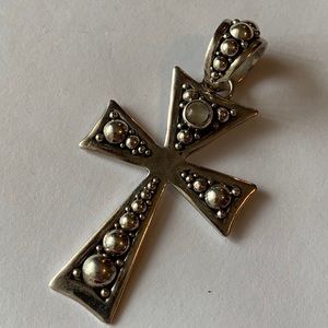 Bali Indonesia Sterling Silver Cross Pendant